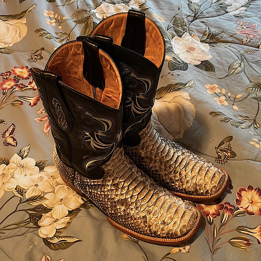 Herencia Snakeskin Leather Boots